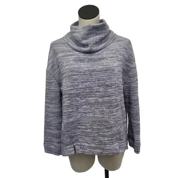 Anthropologie Saturday Sunday Oversized Spacedye Sweatshirt in Lavender Gray - Picture 2 of 10